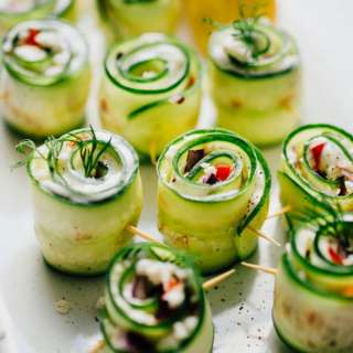 Greek Salad Sushi (Easy Rolled Cucumber)