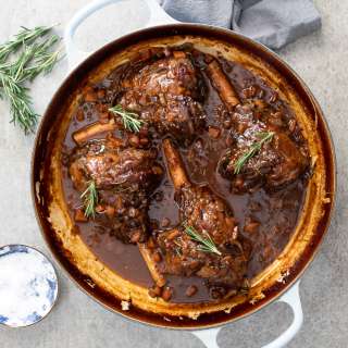 Slow braised lamb shanks