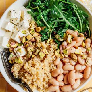 Sunshiney Lemony Arugula Grain Bowls