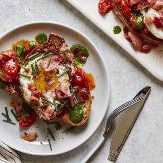 Fried Egg Breakfast Sandwich with Tomato Confit