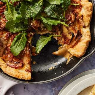 Puff Pastry Quiche Recipe with Confit Shallots and Bacon