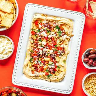 Crowd-Pleasing Mediterranean Layered Hummus Dip