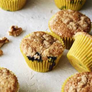 Blueberry Crumb Cakes with Walnut Streusel