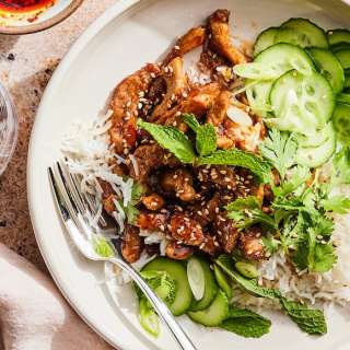 Sticky Glazed Pork Rice Bowls