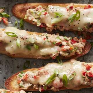 Open Faced Bell Pepper and Scallion Tuna Melt