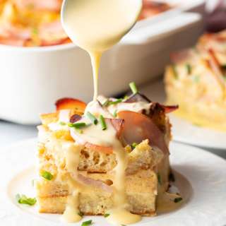 Easy Eggs Benedict Casserole with Blender Hollandaise