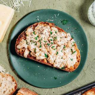 Creamy Caesar Beans On Toast
