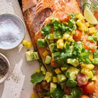 Cedar Plank Salmon with Mango Salsa