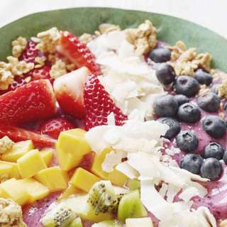 Mixed Berry Smoothie Bowls with French Vanilla Almond Granola