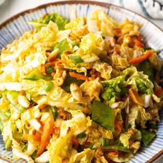 Crispy Ramen Noodle Salad with Napa Cabbage