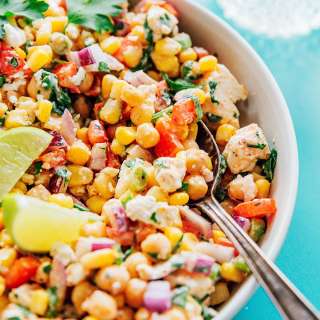 Easy Chickpea Corn Salad (With Smoky Yogurt Dressing)