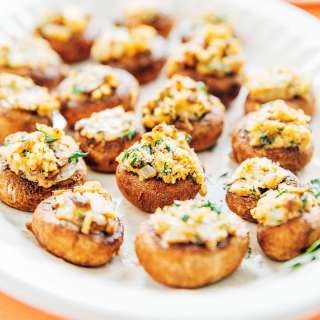 Herby Cream Cheese Stuffed Mushrooms