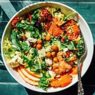 Harvest Fall Salad With Crispy Smashed Carrots