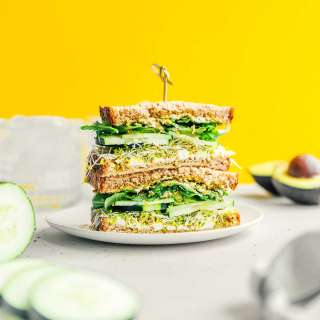 Avocado Sandwich With Sprouts & Cucumber