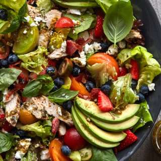 Pesto Farmers Market Salad with Grilled Chicken