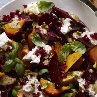 Beet & Burrata Salad with Pistachio Vinaigrette