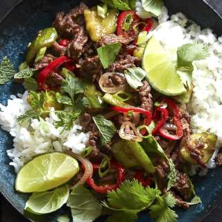 Spicy Beef with Coconut Rice