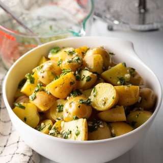 Steamed Potatoes with Garlic Herb Butter