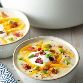 Easy Loaded Baked Potato Soup (Stovetop & Crock Pot)