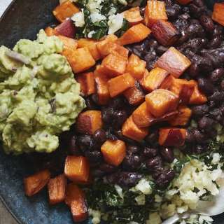 Cauliflower Rice Veggie Bowls (with Instant Pot Black Beans)