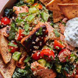 Salmon Shawarma Salad