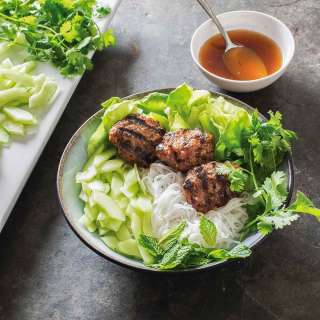 Vietnamese Grilled Pork Patties with Rice Noodles | Bun Cha