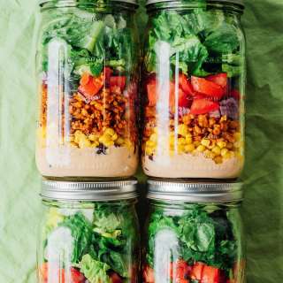 Taco Salad In A Jar (High Protein Vegetarian Meal Prep)