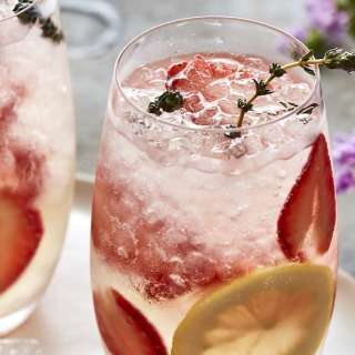 Strawberry Thyme Lillet Spritzers