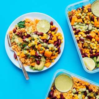 Roasted Veggie and Spanish Rice Meal Prep