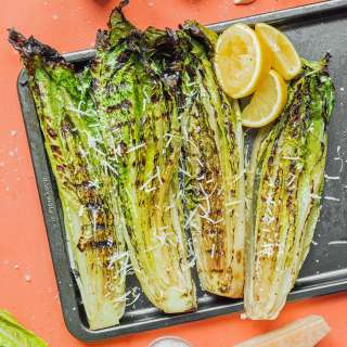 Speedy Grilled Romaine Lettuce with Parmesan