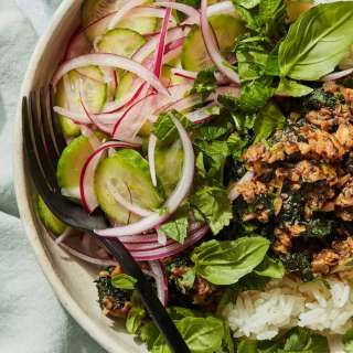 Vegetarian Mushroom Kale Larb Bowls