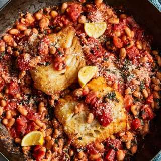 White Fish with Tomato Basil White Beans
