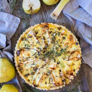 Brie and pear quiche (GF, Veg)