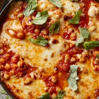 Skillet Cheesy Chickpeas