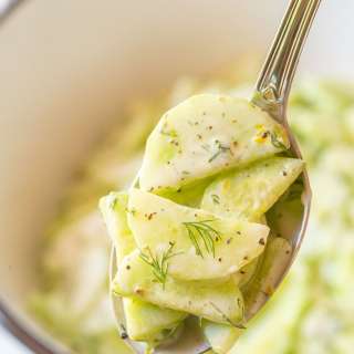 Creamy Cucumber Salad Recipe with Dill