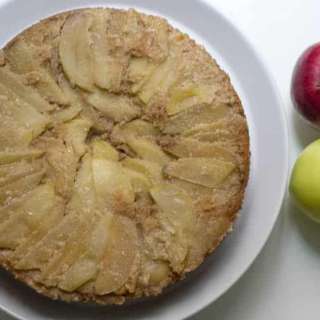 Gluten-free honey apple cake with salted caramel sauce