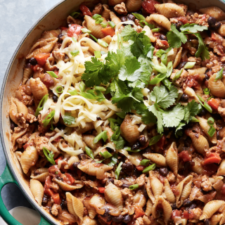 Cheesy Chicken Taco Chili Pasta