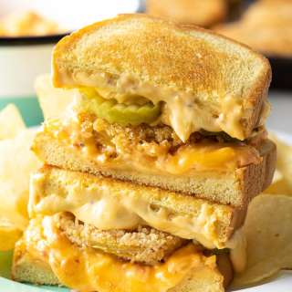 Pimento Grilled Cheese Recipe with Fried Green Tomatoes