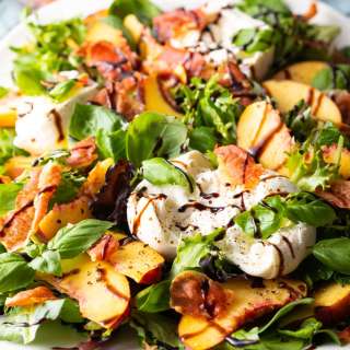 Peach Burrata Caprese Salad