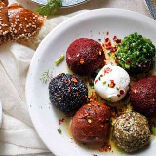 Homemade labaneh balls