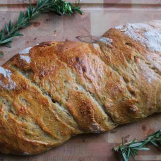 Golden Italian rosemary sourdough bread