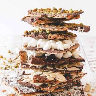 Matzo Crack with Caramel, Chocolate and Nuts