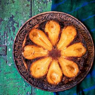 Pear and Cardamom Caramel Upside-Down Cake