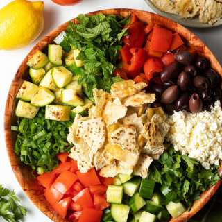 Fattoush Salad with Grilled Vegetables
