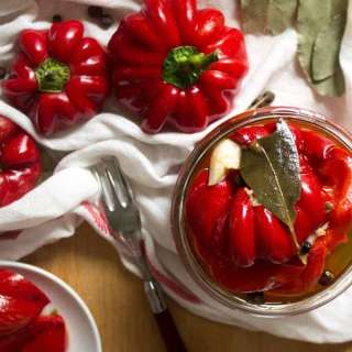 Russian marinated red peppers