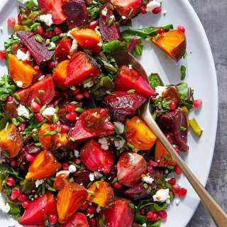 Pomegranate Roasted Beets with Goat Cheese