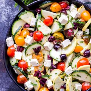 Mediterranean Zucchini, Tomato and Feta Salad