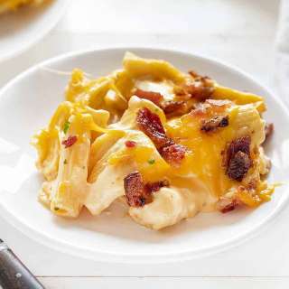Cheesy Bacon Chicken Rigatoni Bake