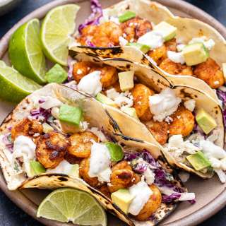 Shrimp Tacos with Creamy Slaw