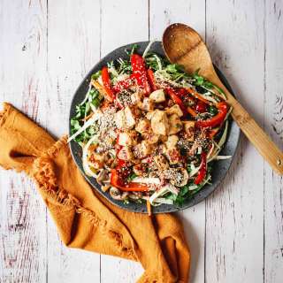 Copycat Aroma Espresso Bar Fried Halloumi Salad Recipe